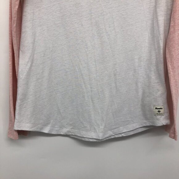 Roots Pink & White Raglan Sleeve Long Sleeve Baseball T-Shirt size M - Picture 5 of 16
